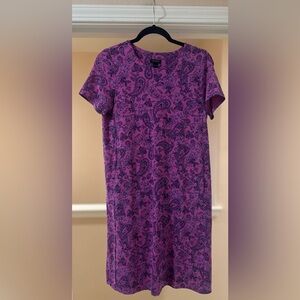 Women’s J.Jill Wearever Collection Pink Oversized Paisley Pockets Shirt Dress XS